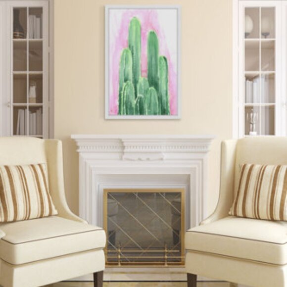 " Saguaro " by Kimberlee Watson Watercolor Painting Print in White Frame NEW NIB - Picture 3 of 9